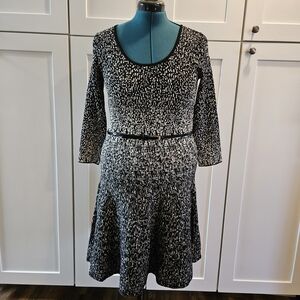 Elegant Black and White Patterned Dress